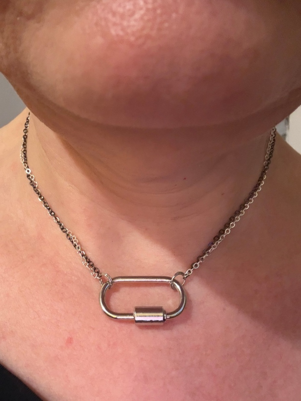 Hand-crafted double chain carabiner choker